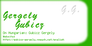 gergely gubicz business card